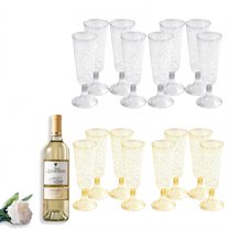 ACDANC 16Pcs Champagne Flutes Plastic 5 oz Lightweight and Easy to Carry Disposable Martini Glasses Holiday Party Atmosphere Party Cups Style2