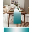 thumbnail image 6 of Hokiten Table Runners 60 Inches Long Dress Scarves, Teal Ombre Farmhouse Kitchen/Dining Table Runner, Small Coffee Tablerunners, Turquoise White Gradient Modern Abstract Art 13x60 Inch, 6 of 7