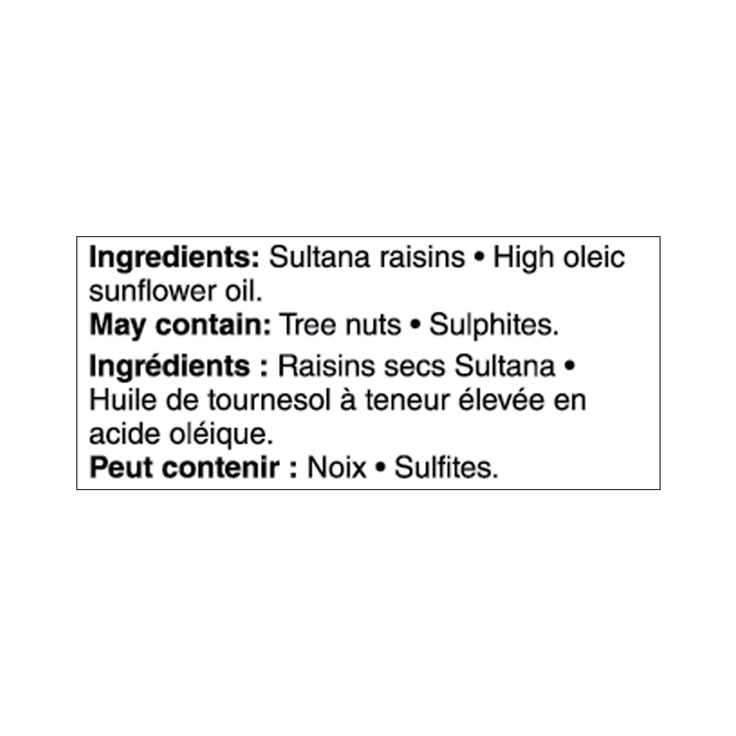 Raisins sultana sans pépins Great Value 1,5 Kg