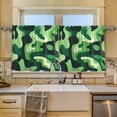 thumbnail image 2 of Yayeee Kitchen Curtains Tier Set of 2 Light Filtering 57"x24" Over Sink Window Panels, Green Camouflage Pattern, 2 of 7