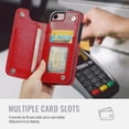 thumbnail image 3 of Funda tipo billetera Wefor para iPhone 7/8 Plus de cuero PU rojo, 3 of 7
