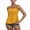 Yellow, variant on Smocked Tank Tops for Women Summer Square Neck Sleeveless Tops Tie Shoulder Spaghetti Strap Blouse Babydoll Peplum Cami Shirts