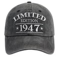 thumbnail image 6 of EliteGoogv Vintage Washed Denim Baseball Cap Adjustable Strapback Hat Retro 1940 Number Embroidery Outdoor Sports Daily Casual Unisex Cap, 6 of 7