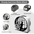 thumbnail image 4 of Cat Moon Decorative Black Metal Napkin Holder Table 4.9" x 4.9" x 2" Kitty Flower Standing Napkin Holder, 4 of 9