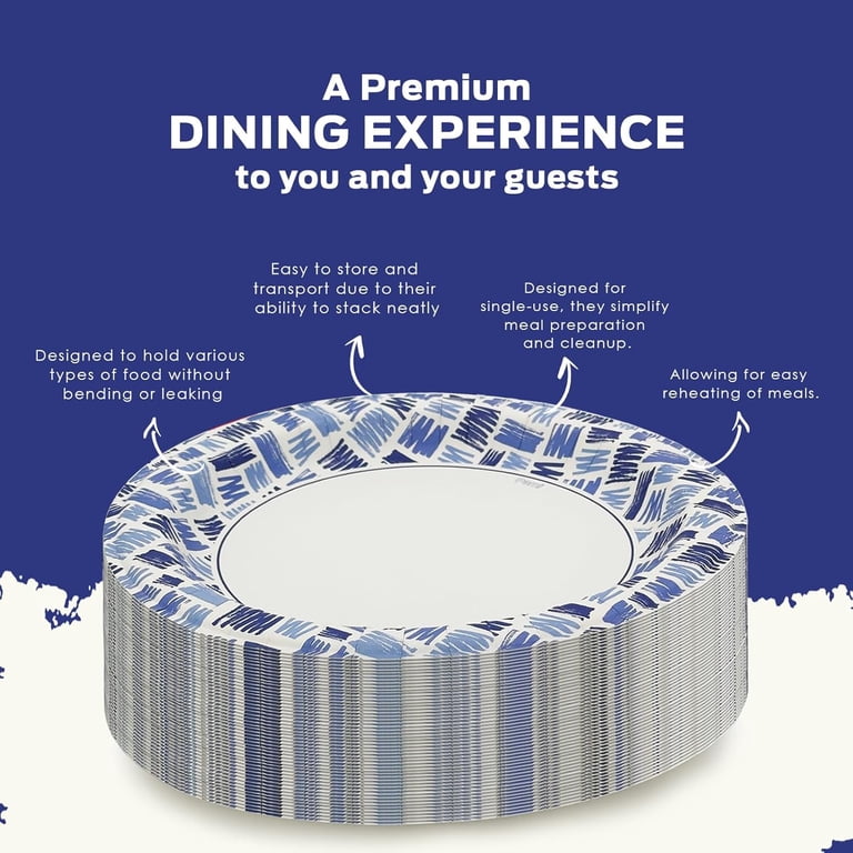 PAMI Heavy Duty Disposable Paper Plates, 7", 50-Pack photo 4