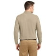 thumbnail image 2 of Port Authority K500LS Mens Long Sleeve Silk Touch Polo T-Shirt, Stone - 2XL, 2 of 2