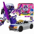 thumbnail image 1 of New Metal Cardbot Transforming Robot to Car Action Figures BLUE COP with Card Car Toys for Child Gift, 1 of 5