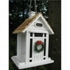 Home Bazaar HB-9033CWS Christmas Cottage Birdfeeder - White