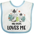 thumbnail image 3 of Inktastic Zebra My Pops Loves Me Boys or Girls Baby Bib, 3 of 4