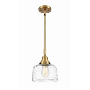 447-1S-BB-G713-Innovations Lighting-Bell - 1 Light Stem Hung Mini Pendant In Industrial Style-11.13 Inches Tall and 8 Inches Wide-Brushed Brass