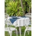 thumbnail image 3 of Outdoor Table Cloth with Umbrella Hole and Zipper, Blue Teal Eucalyptus Leaves Waterproof Round Tablecloth 60 Inch, Watercolor Weeping Botanical Washable Table Cover for Outside Party Patio Picnic, 3 of 8