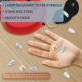 thumbnail image 3 of Púas de guitarra de acero inoxidable grabadas "I Pick You Always and Forever" con funda de cuero para llavero., 3 of 9