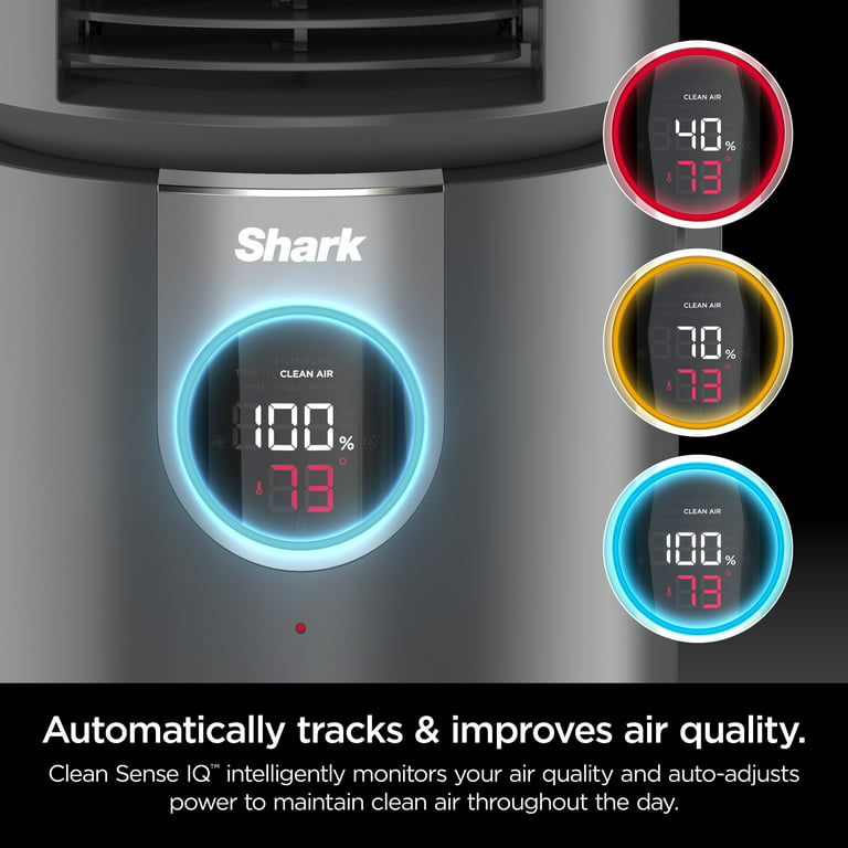 Shark Air Purifier with Nanoseal HEPA, Cleansense IQ, Odor Lock, Cleans up  to 500 Sq. ft, Charcoal Grey, HP100 