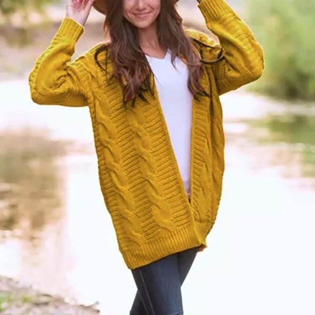 Cardigans à Manches Longues pour Femmes Haut de Mode Léger pour Femmes Cardigan avec Poche Manteau à Manches Longues pour Usage Moyen et Long en Liquidation