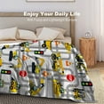 thumbnail image 6 of Construction Truck Blanket for Toddler Boys Kids Flannel Cars Blankets and Throws for Adults Bedding Sofa Gifts 80"X60", 6 of 6