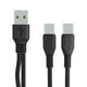 thumbnail image 1 of Cable USB C de doble cabezal 2 en 1 EZLIFE Cable cargador tipo C carga rápida, 1 of 7