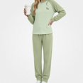 thumbnail image 2 of ITSAME Girls 2 Piece Loungewear Outfit Raglan Sleeve Crewneck Pullover and Pants Warm Sleepwear Set Size 2T, 2 of 6