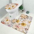 thumbnail image 2 of Pioneer Flower Floral Print Pattern Bathroom Rugs Sets 3 Piece,Toilet Cover Set,Absorbent Non Slip Bathroom Mats Sets with U-Shaped Contour Rug Toilet Rug Set, 2 of 5