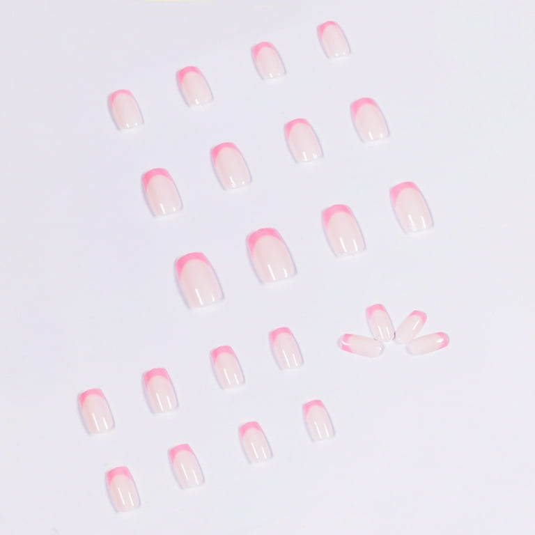 24pcs/Box Pink Artificial Fashion Manicure Tool Fake Nails Wearable Nail Tips French False Nail Tip ORANGE