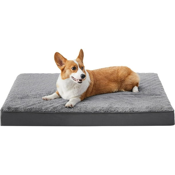 Cama Grande de Espuma para Perros, Cama Ortopédica para Perros, Colchoneta de Espuma con Memoria, Funda Extraíble, Material de Doble Cara, Apto para Todas Las Estaciones (91 x 69 x 7.5CM)