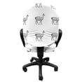 thumbnail image 3 of Animal Office Chair Slipcover, Monochrome Rhythmic Engraving Style Guanaco Endemic South America Breed, Protective Stretch Decorative Fabric Cover, Standard Size, Dark Taupe Grey White, by Ambesonne, 3 of 5