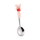 thumbnail image 1 of Juego de tenedor y cuchara de acero inoxidable con mango de silicona - Diseño adorable de cerdo para niños, utensilios de 6,8" para niños pequeños, 1 of 4