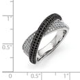 thumbnail image 3 of True Fire Sterling Silver Black & Clear CZ X  Polished Ring, 3 of 3