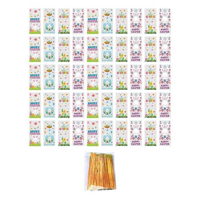 50 Uds. Bolsa De Fiesta De Conejito De Pascua Bolsas Transparentes De Dulces De Pascua Para Boda Baby Shower