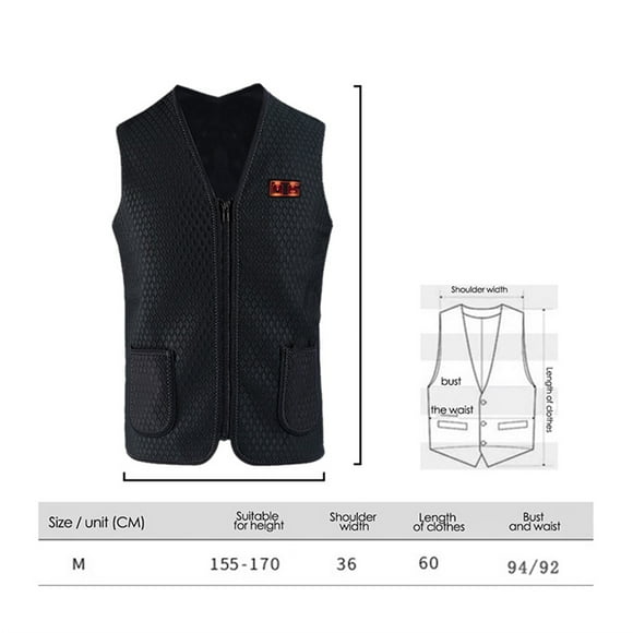 EGNMCR Ski Clothing Winter Warm Men Women Heating Vest USB Infrared Flexible Electric Outdoor Jacket hook and loop fasteners