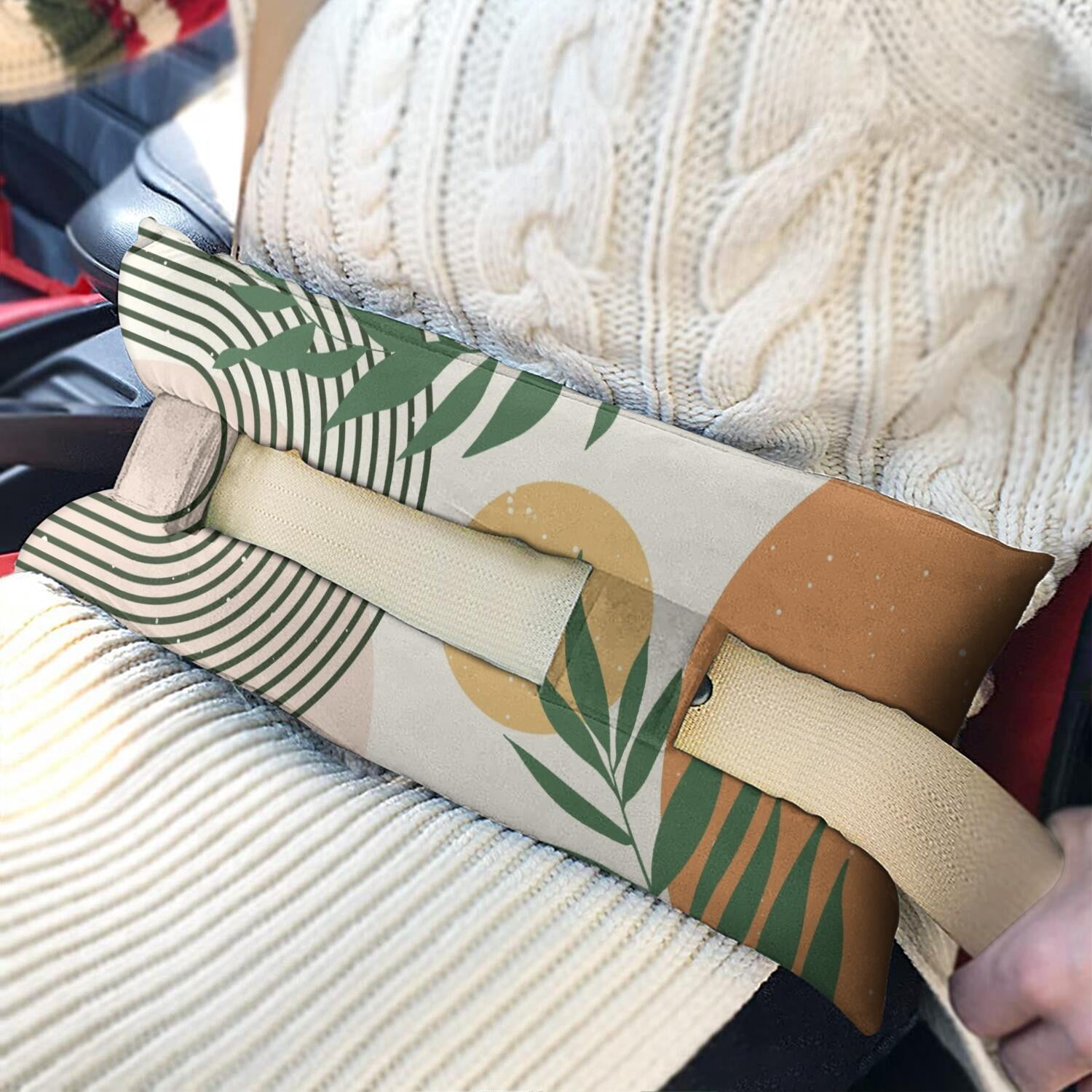 Universal Recovery Seat Belt Pillow For Mastectomy & Heart Surgery (Earthy)