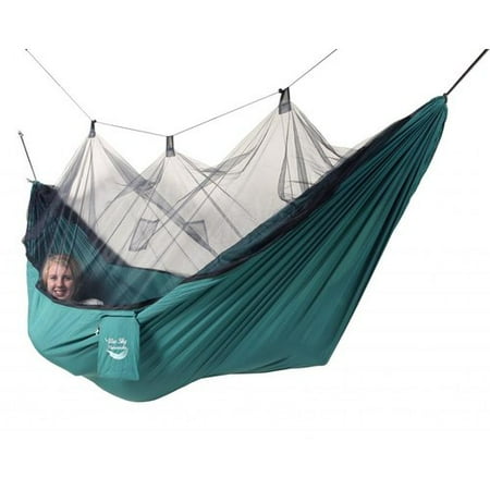 Blue Sky Hammocks Mosquito Net Hammock with Bonus Tree Strap, Green