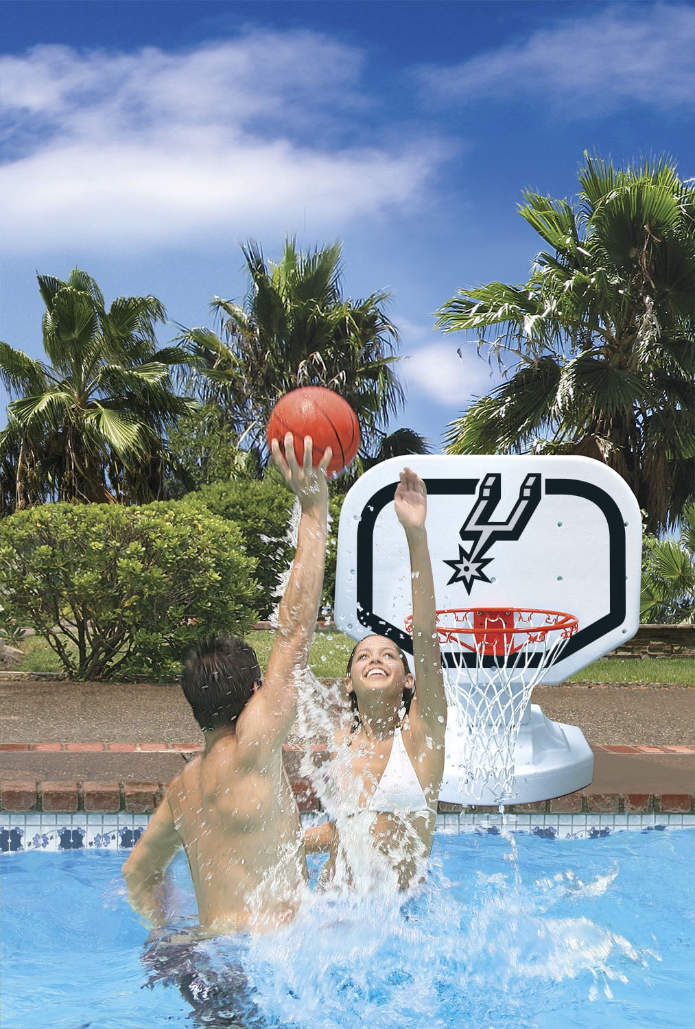 Poolmaster San Antonio Spurs NBA USA Competition-Style Poolside Basketball Game