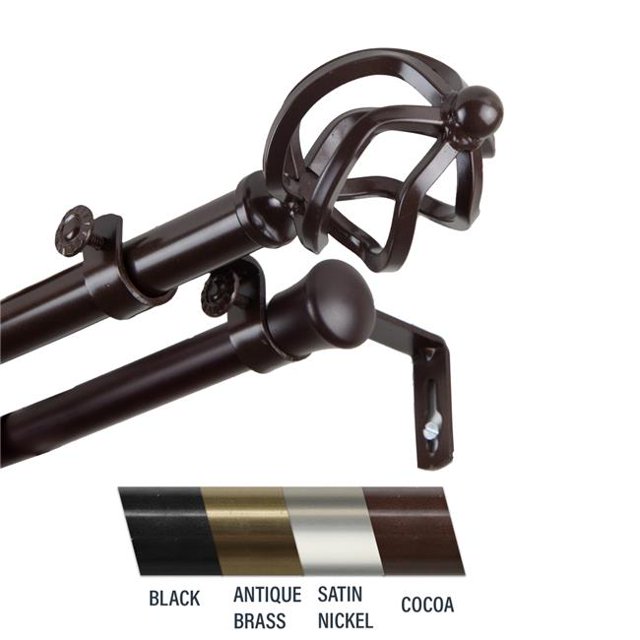 Central Design 4742-667 Giro Tringle à Rideaux Double 0.81 Po, 66-120 Po - Cacao