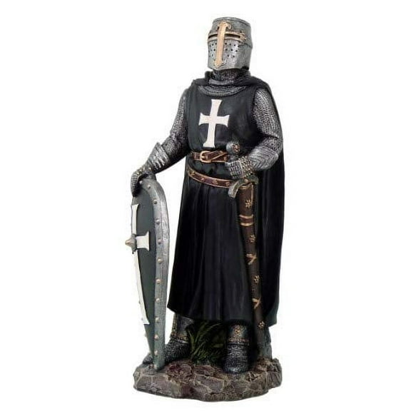 Pacific Giftware Crusader Knight in Full Shield and Sword Armor Collectible Figurine 11.5 Inch Tall