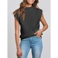 thumbnail image 4 of GXFC Women Fall Tank Sweater Sleeveless Mock Neck Solid Color Loose Knit Vest Top for Daily, 4 of 9