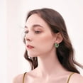 thumbnail image 4 of Mesovor Women Gold Cubic Zirconia Hoop Earrings 18K Gold Plated Huggie Hoops Earrings Green Stones Earrings Jewelry Gifts, 4 of 6