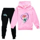 thumbnail image 5 of Ropa deportiva para niños de La Sirenita, trajes casuales con capucha para niñas, pantalones negros, traje para adolescentes, ropa de abrigo para niños, conjuntos para bebés, 5 of 5