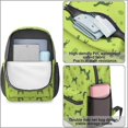 thumbnail image 4 of Dog and Dot Green Pattern 17" Waterproof Oxford School Backpacks for Teens, S-Shape Padded Straps, for School, Travel, Hiking, Camping, 4 of 5