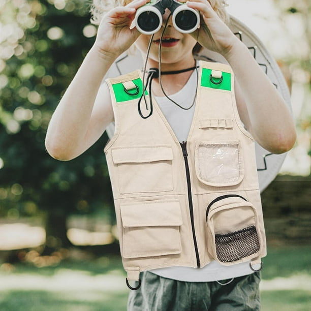 Kids Explorer Costume Vest Pretend Play with 4 Pockets Kids