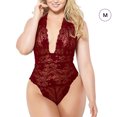 thumbnail image 1 of Body de encaje sexy para mujer Ropa interior Floral Deep V Halter Ropa de dormir Ropa de dormir AweSitey XX000142-10, 1 of 7