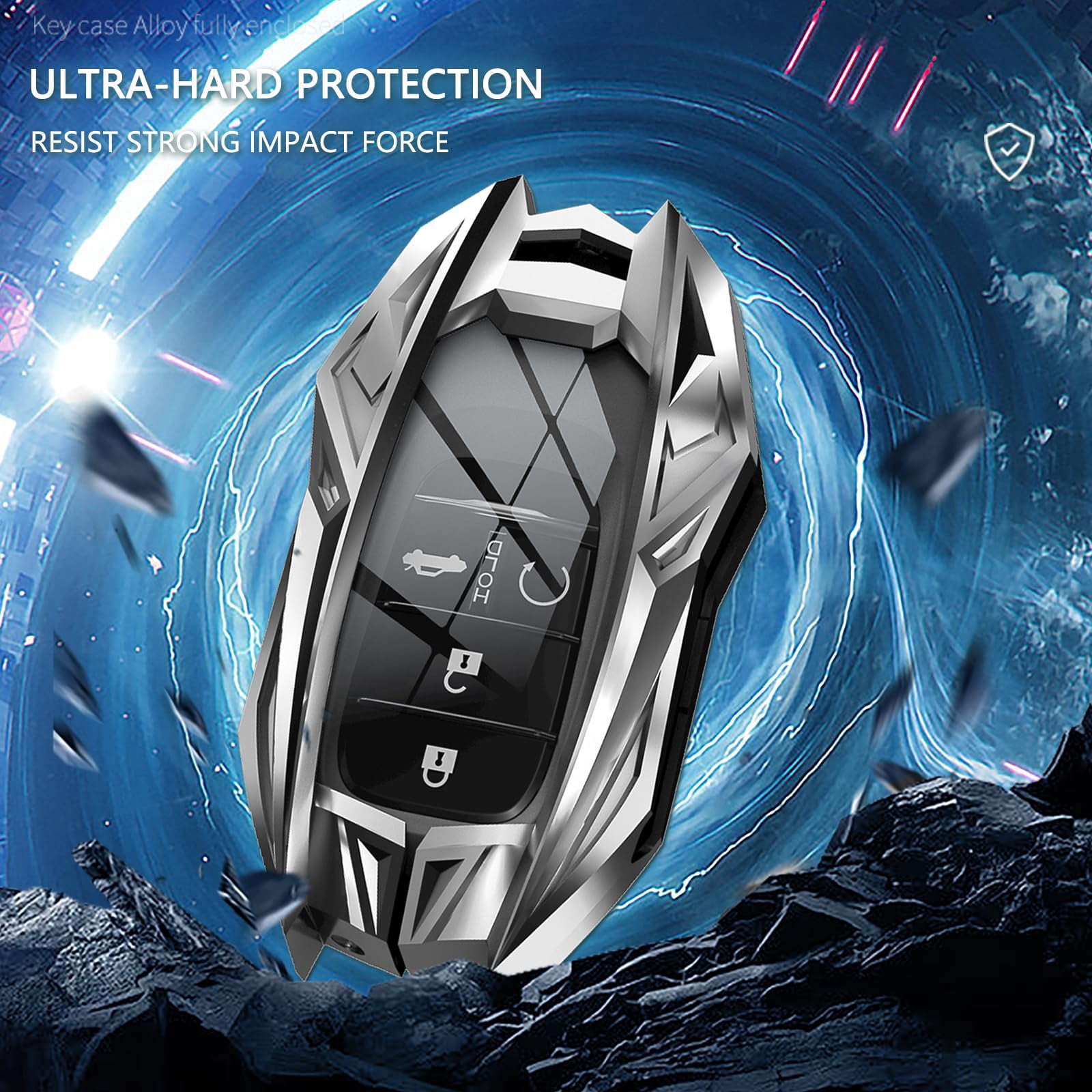 for Honda Key Fob Cover,Keychain,Zinc Alloy Protection Car Key Shell Case Compatible with Honda Holder Smart Remote Keyless Entry Keyshell Accessories