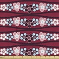 thumbnail image 1 of Floral Upholstery Fabric by the Yard, Composition of Horizontally Arranged Round Floral Details and Wavy Stripes, Decorative Fabric for DIY and Home Accents, Raspberry and Blue by Ambesonne, 1 of 5