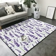 thumbnail image 3 of Area Rugs For Living Room Decor - Lavender Flowers Purple Soft Anti Slip Throw Washable Rugs 5x7 For Bedroom, Indoor Carpet For Bedroom Living Room 80x58In, 3 of 7