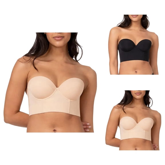 Strapless Bras for Women Full Coverage Longline Corset Bra Bandeau Bra Tube Top
