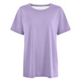 thumbnail image 5 of T-shirt Mode Femme Col Rond Grande Taille Manches Courtes Couleur Unie avec Tissu Doux et Respirant, 5 of 5