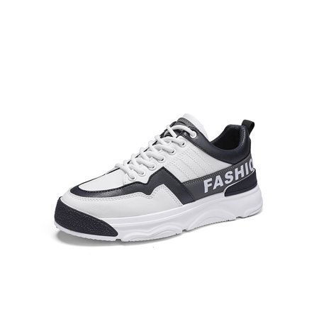 

SIMANLAN Men Anti Slip Walking Shoe Lace Up Fashion Sneakers Jogging Lightweight Skate Shoes White Blue 8.5