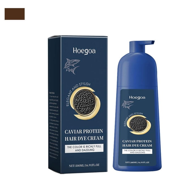 Wartleves Champú colorante vegetal suave para cabello con crema colorante de proteína de caviar