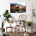 thumbnail image 4 of HFDF Highland Cow Wall Decor Cow Picture Farmhouse Canvas Wall Art Cow Print Bedroom Decor Animal Decor Farmhouse Painting Cow Wall Art Canvas for Living Room Bedroom Decor 24x16inch Framed, 4 of 6