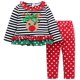 thumbnail image 1 of Conjunto de trajes de Navidad para niños pequeños, niñas, ciervos, tops a rayas y pantalones de lunares Ormromra CJWUS-1073, 1 of 7