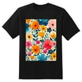 thumbnail image 5 of Plus Size Shirt for Women Black Tops for Women Short Sleeves Shirt for Women Flowers (3) T Shirt Crewneck Shirt for Women 2XL, 5 of 5